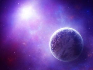 Planet Earth In Violet Light